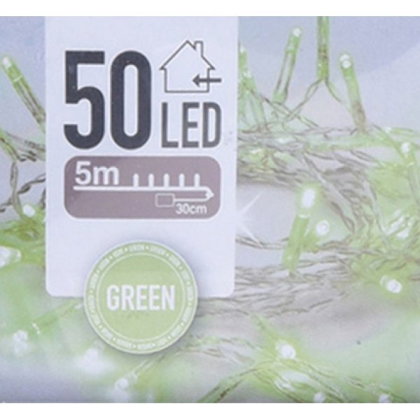 50 Πράσινα Λαμπάκια LED Μπαταρίας (5m)